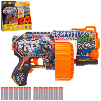 Автомат "BeBoy", 34-х зарядный барабан, 24 софт-патрона в комплекте, в/к 33*7,5*31 см