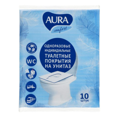 Покрытие одноразовое для унитаза 10 шт AURA