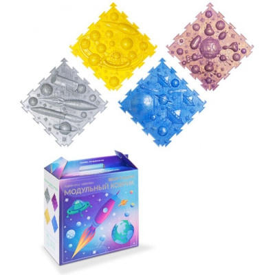 Коврик массажный модульный ОРТО Набор №12 Космос Ракеты-2,Летающие тарелки-2,Инопланетяне-2,Планеты-