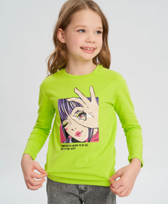 Футболка с длинным рукавом для девочки Button Blue