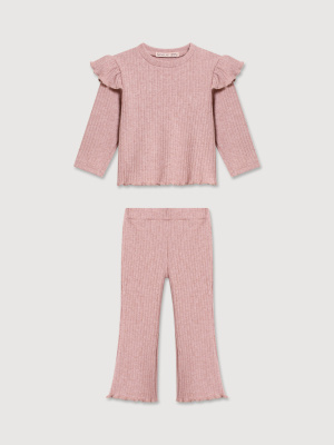 Костюм из теплой лапши MIMILAV пудровый