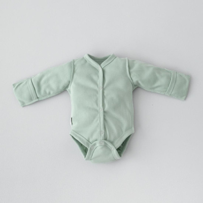 Боди с длинным рукавом KiDi Крошки Горошки зеленый