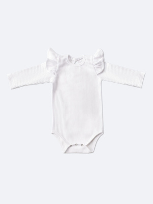 Боди лапша с длинным рукавом и крылышками MIMILASHIK белый