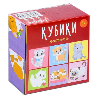 Кубики в картинках 4шт Котики 