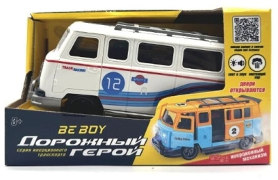 Машинка пластиковая инерционная "BeBoy", резиновые покрышки, двери открываются, свет. и звук. эффект