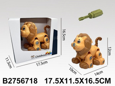 Игрушка-конструктор "Львенок", размер в собранном виде: 10*14*13 см, в/к 17,5*11,5*16,5 см