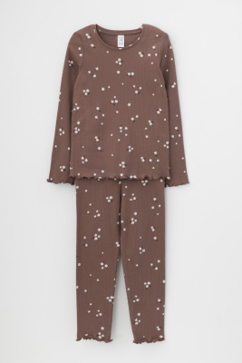 Пижама для девочки Crockid капучино осенний букетик