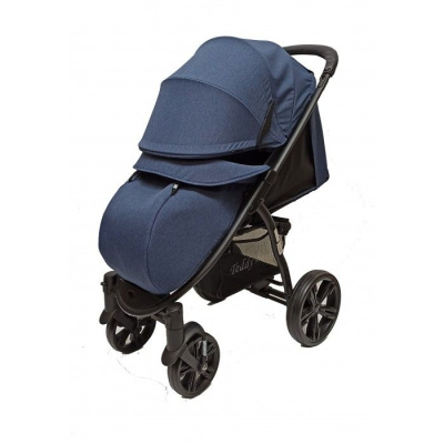 Коляска прогулочная SL - 460 колёса 8" и 11" Teddy Bear Синяя с чёрным*