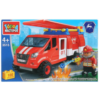 Группа ГАЗ конструктор ПОЖАРНАЯ ГАЗЕЛЬ, 100 дет. Город мастеров 