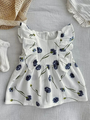 Платье из муслина с васильками MIMILASHIK