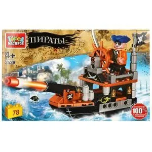 Конструктор пиратский корабль, 78 дет. Город мастеров 