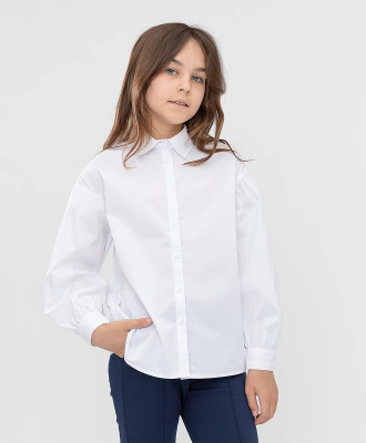 Блузка школьная с длинным рукавом для девочки Button Blue