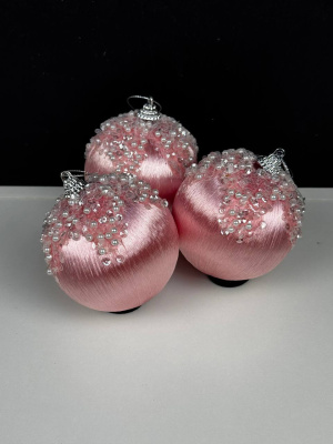 Шар новогодний розовый 8 см