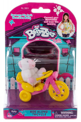 Котёнок с велосипедом игровой набор Beanzees