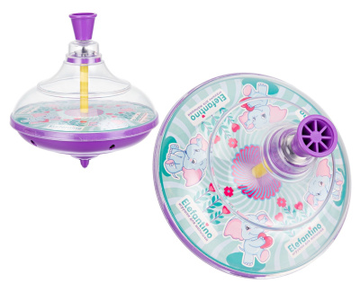 Юла прозрачная "Elefantino" Слоник", цвет: фиолетовый пластик