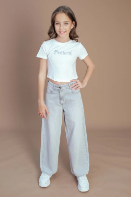 Джинсы для девочки Deloras светло-серый