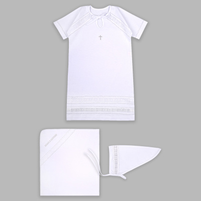 Комплект крестильный для девочки LEO белый