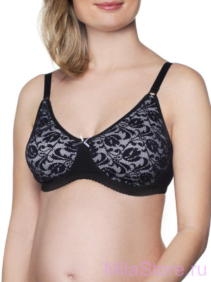 Бюстгалтер дородовой 80-Д черный/белый ФЕСТ