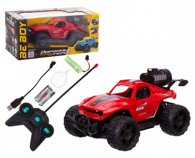 Машинка на пульте р/у  "BeBoy", пар, световые эффекты, USB зарядное устройство, размер машинки  24*1