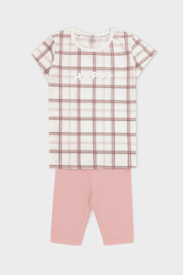 Пижама Crockid дымчатая роза шотландская клетка