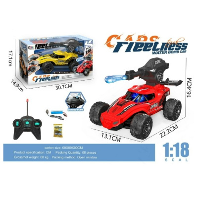 Машинка на пульте р/у, стреляет гидрогелевыми пульками, световые эффекты, размер: 13,1*22,2*16,4 см,