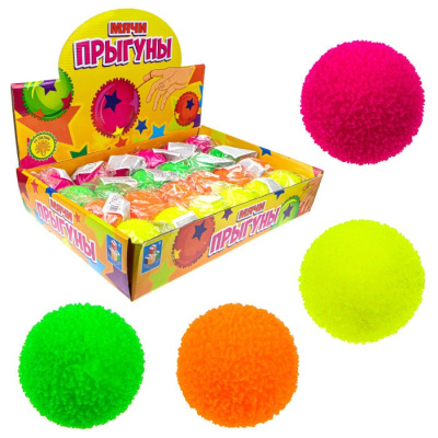 Мячик-прыгун снежок 6,5 см со светом