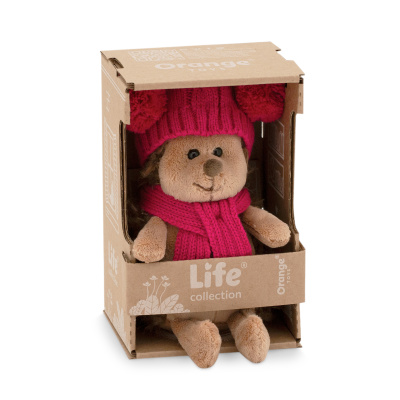 Ежинка Колючка в шапке с двумя помпонами 20 Orange Life