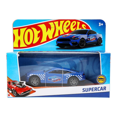 Машина металл Хот Вилс СПОРТКАР 10 см, синий, Технопарк 