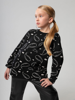 Свитшот Bodo черный/белый