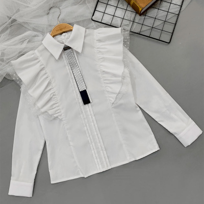 Блузка + галстук для девочки Colabear белый