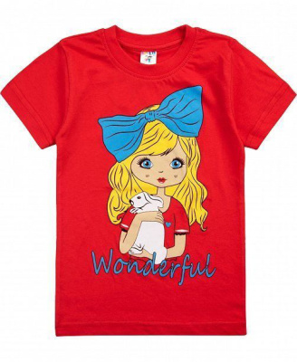 Футболка с коротким рукавом для девочек LE & LO красный