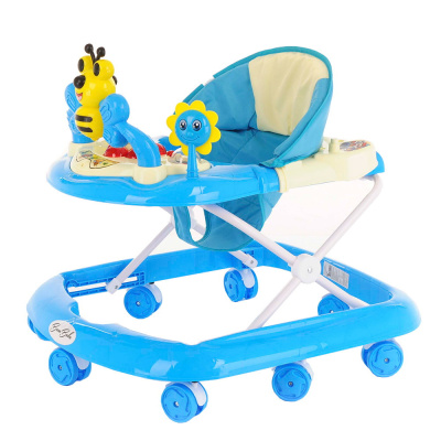 Ходунки ПЧЕЛКА 8 колес СИЛИКОН, игрушки,муз 67х60х52 BLUE голубой BAMBOLA 