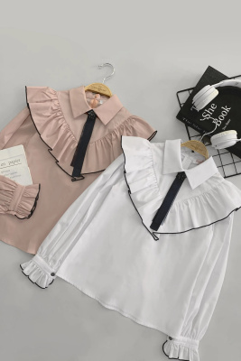 Блузка школьная + галстук для девочки COLABEAR белый