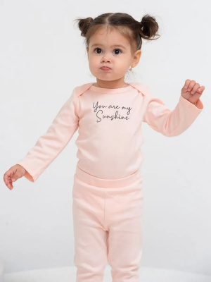 Боди с длинным рукавом Carrot Цветочки персиковый однотонный