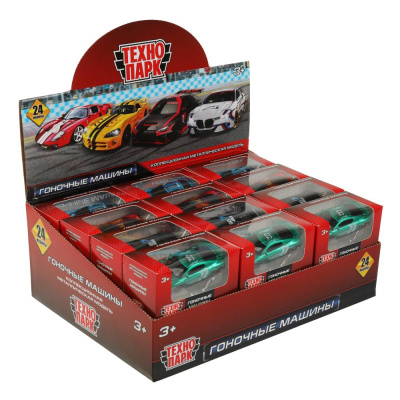 Машина металл ГОНОЧНЫЕ, 7,5 см, Технопарк 