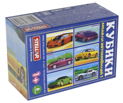 Кубики в картинках 6шт Модели автомобилей-1  00820 /32/