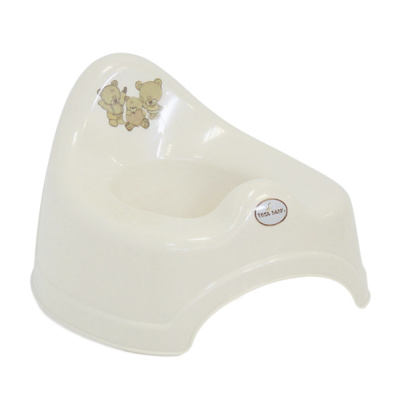 Горшок туалетный ТЕГА со звук.эфф.TEDDY (МИШКИ) белый жемчуг