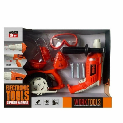 Набор "Инструменты" дрель, маска, аксессуары, звуковые эффекты, вращение, в/к 43*7,5*32 см