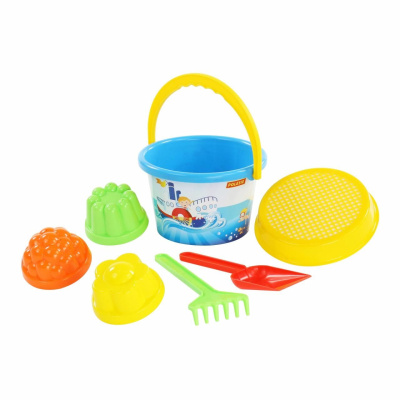 Набор №182 Ведро с накл.,ситечко, формочки, лопаточка, грабельки Полесье