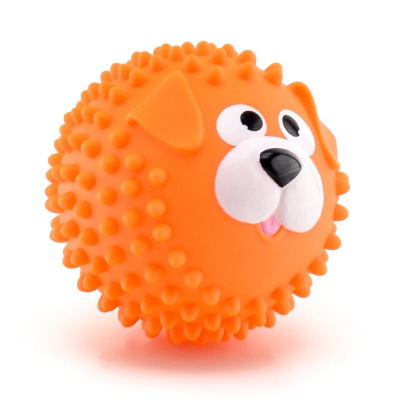 Мяч массажный Собачка 8,5 см оранжевый ЯиГрушка