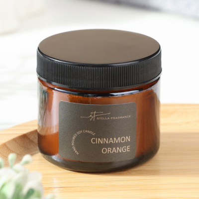 Ароматическая свеча в банке Cinnamon orange соевый воск 50 г, апельсин и корица