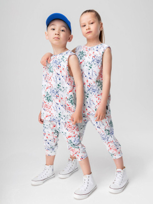 Майка + бриджи Bodo белый/мультиколор