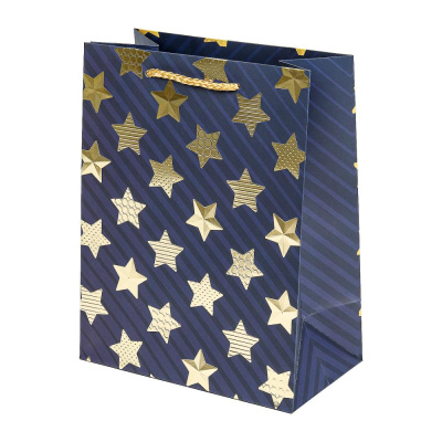 Пакет подарочный с тиснением, звезды, размер м ЧУДО ПРАЗДНИК 