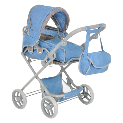 Кукольная коляска PITUSO Grey-blue/Серо-голубой (76.5*40*83) (3 шт.в кор.)