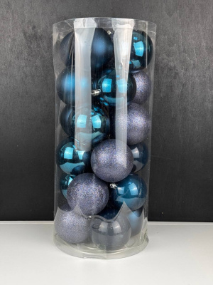 Шары в тубе однотонные 8 см темно-синий