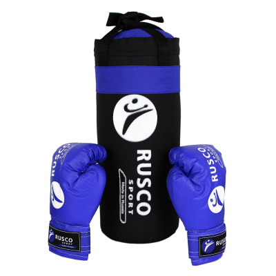Набор бокс. начинающих RUSCO SPORT, черно-синий (6 OZ), 46*17*17 см
