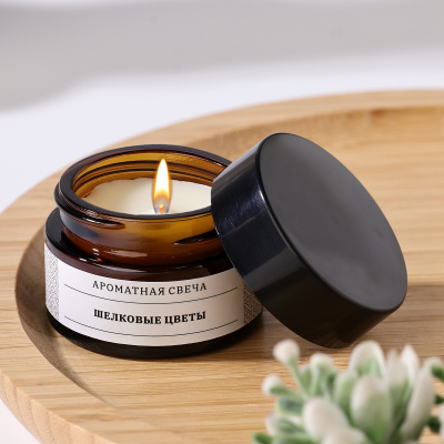 Ароматическая свеча в банке Шелковые цветы 12 г