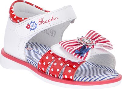 Босоножки для девочки Kapika белый-красный