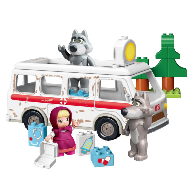 Конструктор QMAN "Маша и Медведь: Санитары леса" (23 дет.)