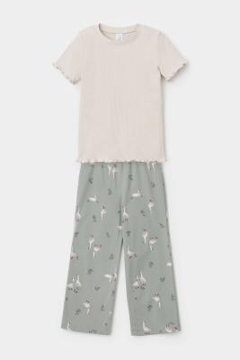 Пижама Crockid бежевый гуси